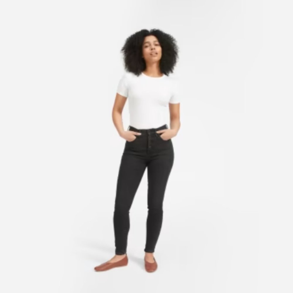 Everlane The Authentic Stretch High-Rise Skinny Button Fly